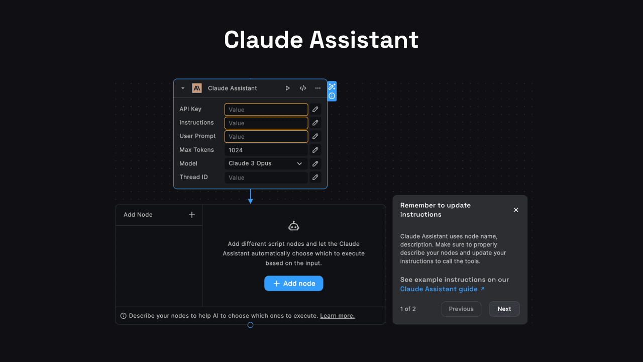 Claude Assistant Node