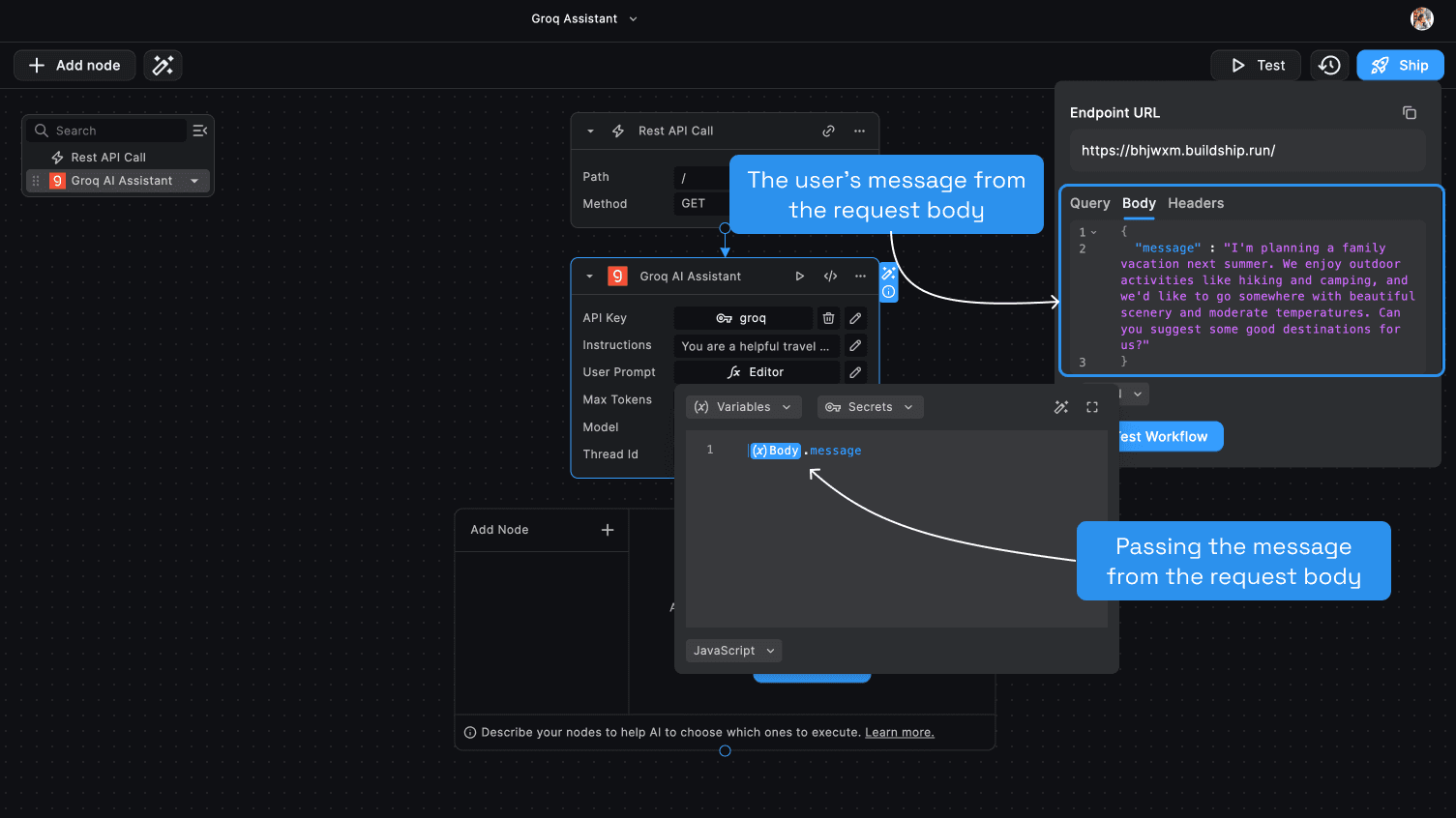 Passing the User Prompt