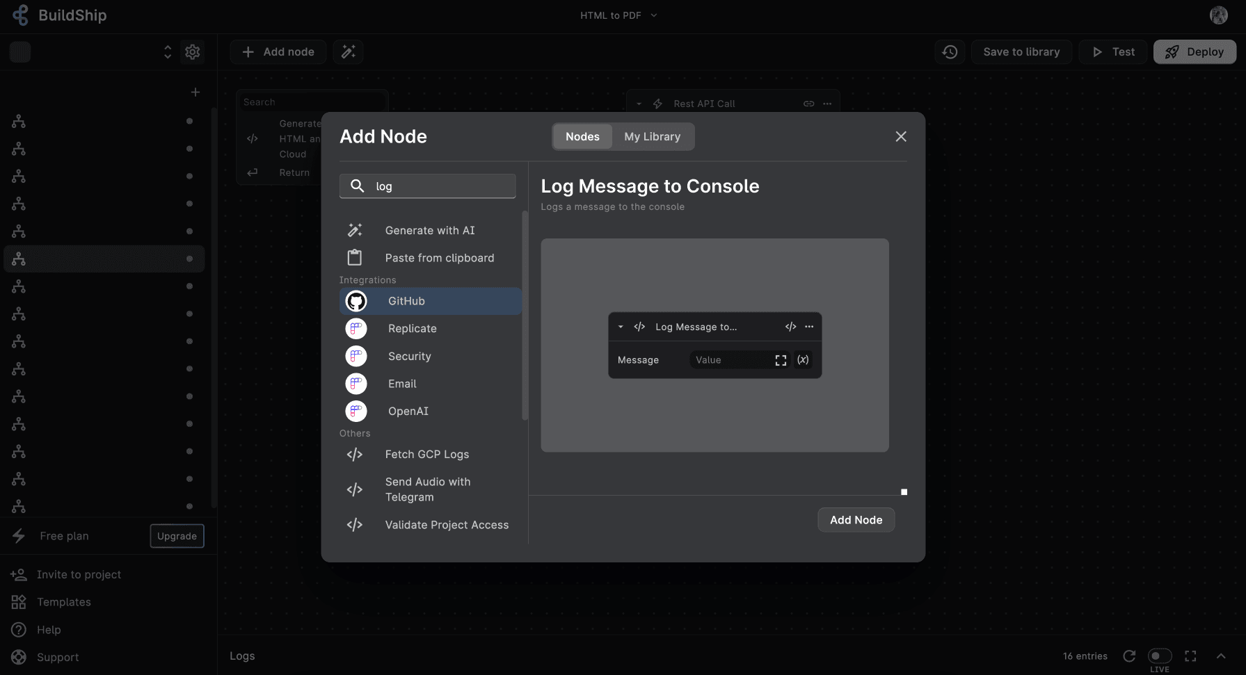 Logging Core Node